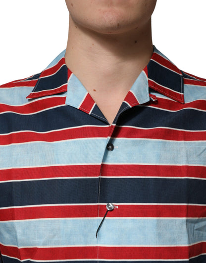 Dolce & Gabbana Crisp Men's Slim Long-Sleeve Cotton T-Shirt - Multicolor Striped