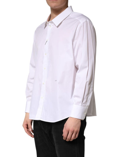 Dolce & Gabbana Crisp Men's Regular Fit Long-Sleeve Cotton Dress Shirt - White