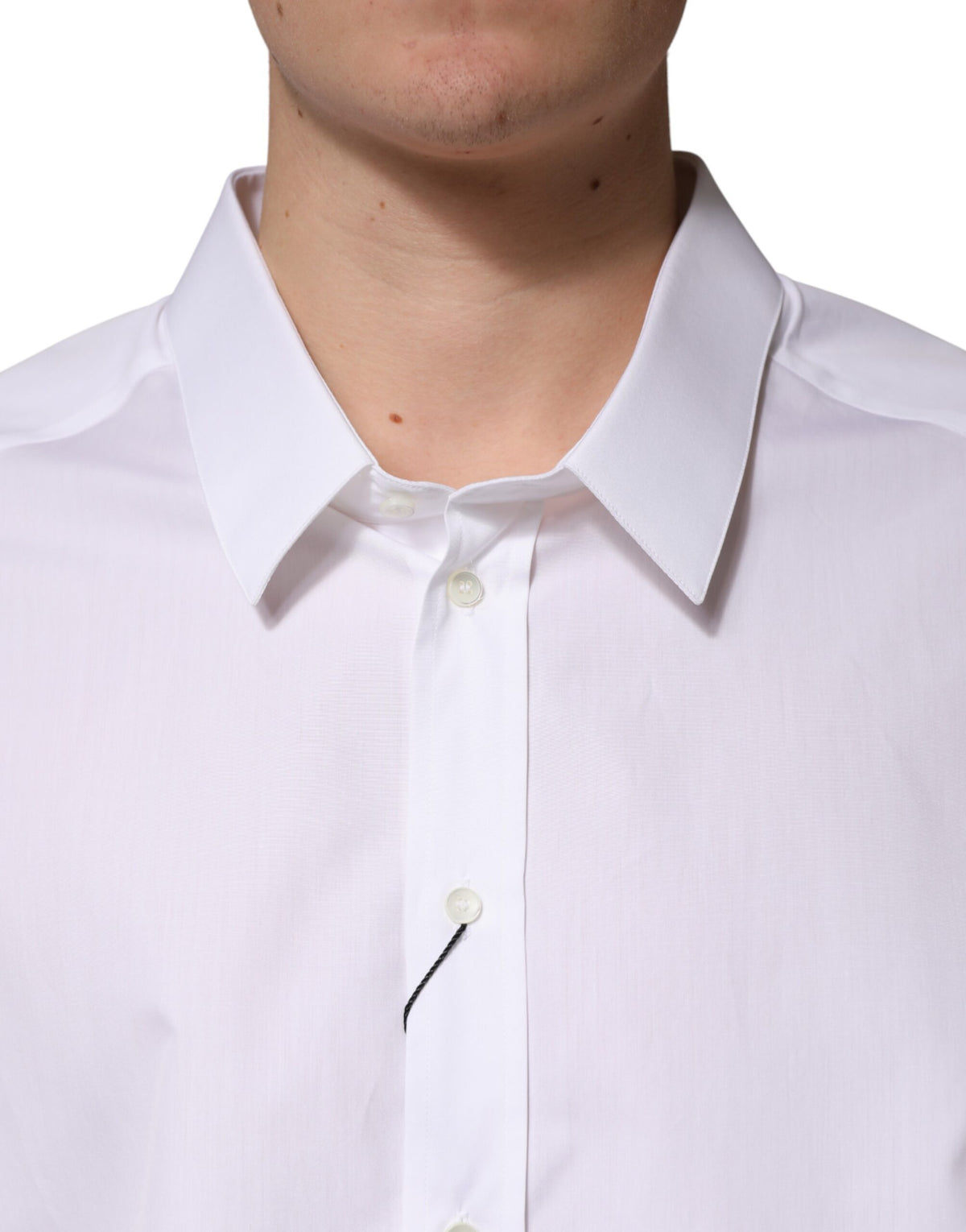 Dolce & Gabbana Crisp Men's Regular Fit Long-Sleeve Cotton Dress Shirt - White