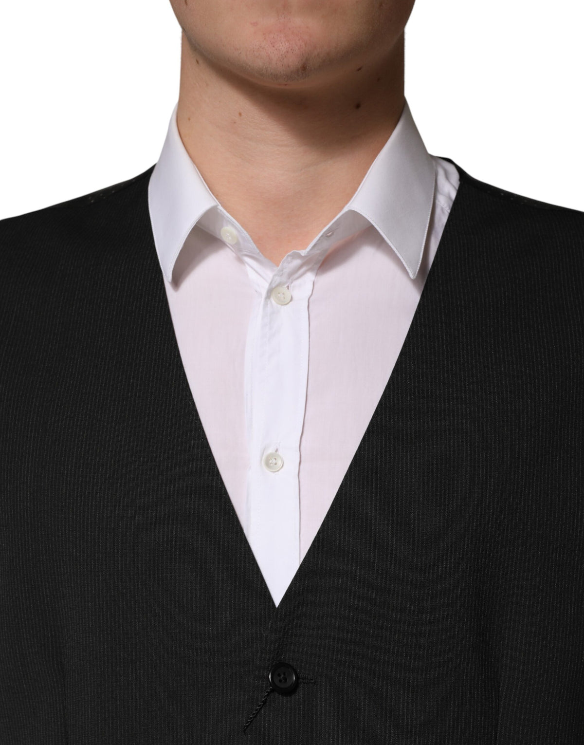 Dolce & Gabbana Men's Virgin Wool Viscose & Cupro Vest - Black