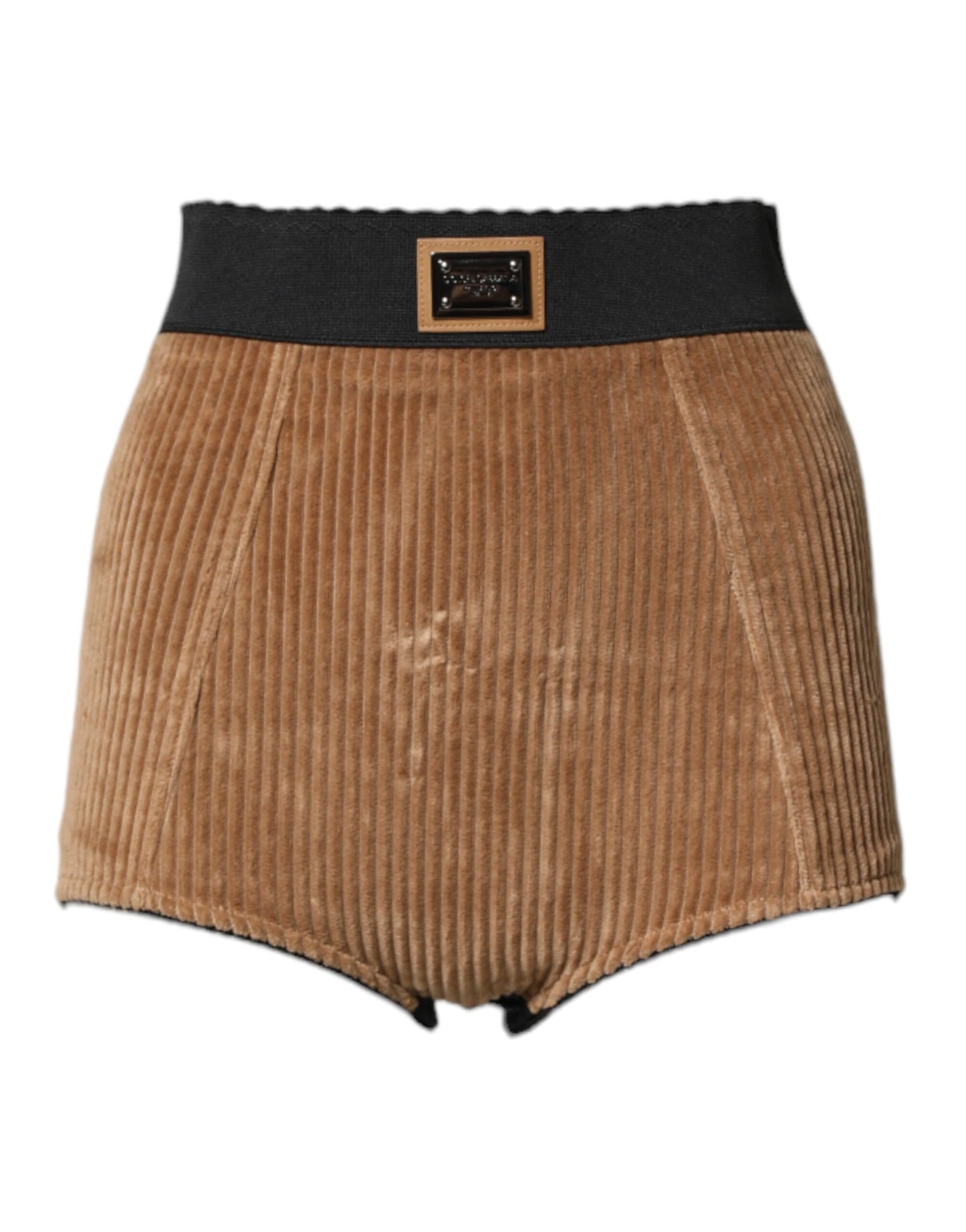 Dolce & Gabbana Brown Cotton High Waisted Hot Pants Shorts
