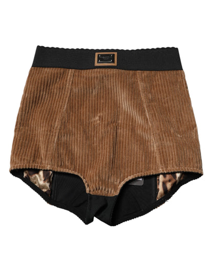 Dolce & Gabbana Women's High Rise Stretch Poly Cotton Shorts - Brown
