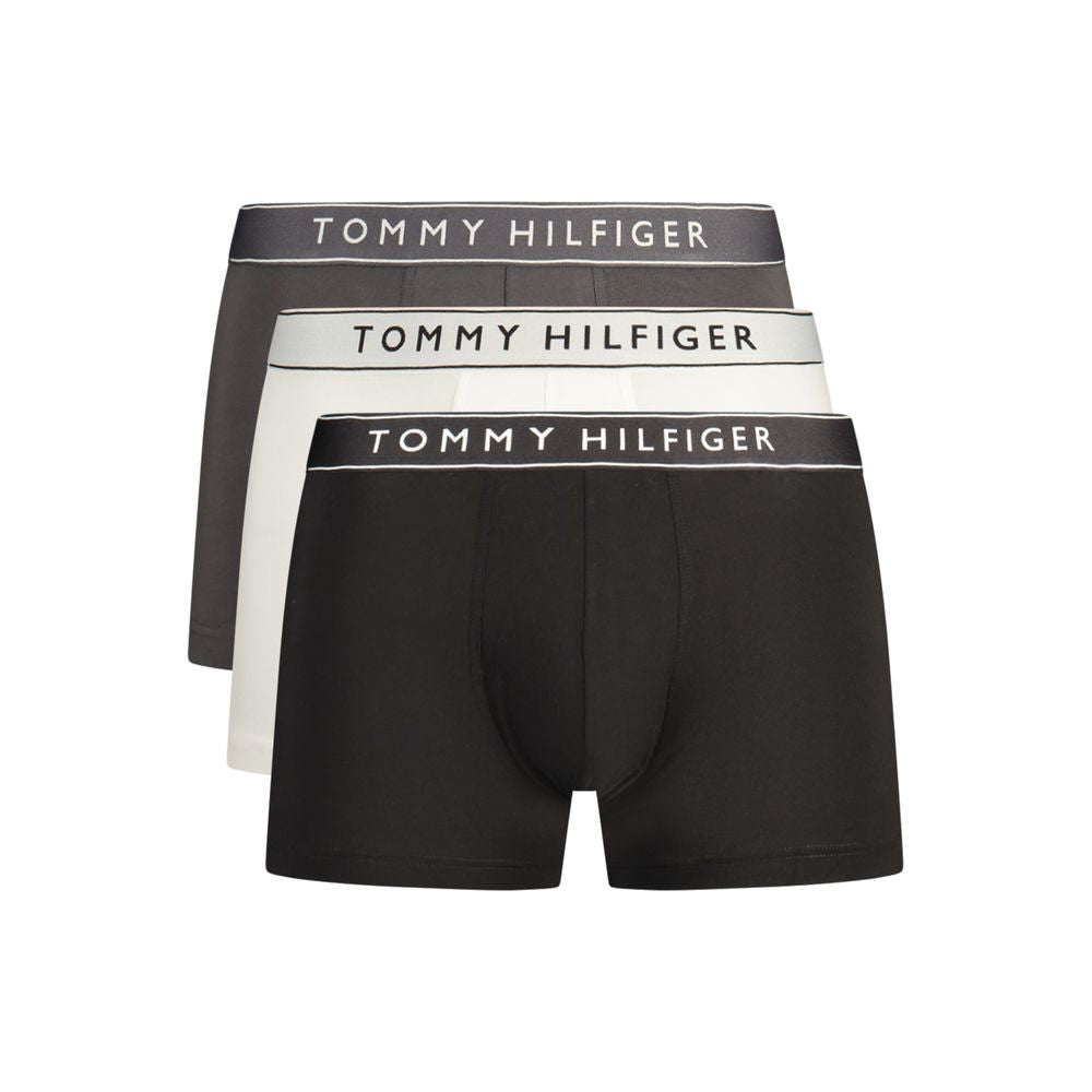 Underwear Boxer Shorts by Tommy Hilfiger for men in stretch cotton black, gray & white, featuring a contoured Crisp Men's Stretch Cotton Underwear Boxer Shorts design with a contoured fit for ultimate comfort.