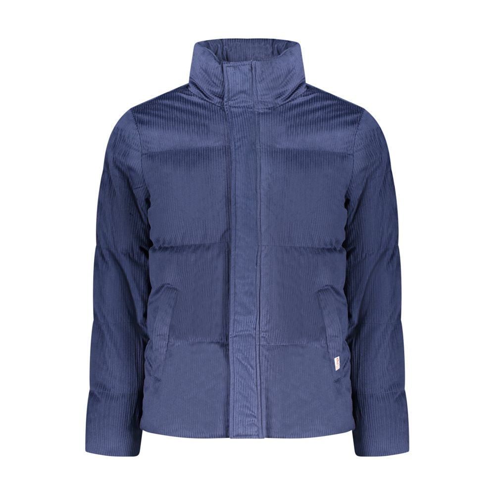 Overcoat by Rifle for men in polyester blue showcases a architectural silhouette, artfully detailed with a distinctive and functional pockets for a architectural finish.