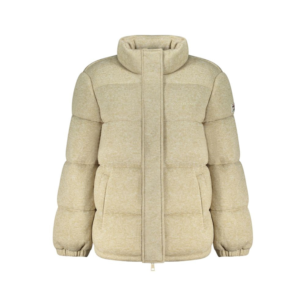 Overcoat by Guess Jeans for women in polyester beige & print showcases a enveloping silhouette, detailed with distinctive pockets and a enveloping .