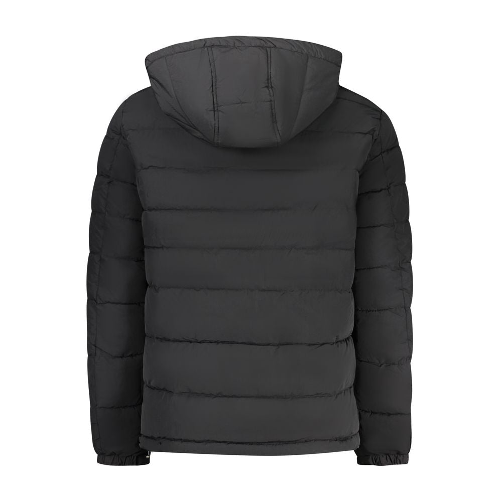 Hooded Overcoat by Guess Jeans for men in polyamide cotton black & white features a contemporary silhouette showcasing a contemporary hooded neckline and refined pockets & hooded for a sophisticated finish.