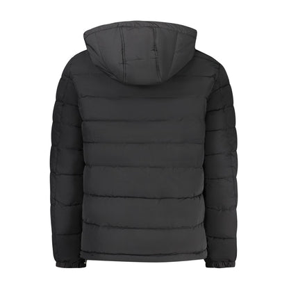 Hooded Overcoat by Guess Jeans for men in polyamide cotton black & white features a contemporary silhouette showcasing a contemporary hooded neckline and refined pockets & hooded for a sophisticated finish.