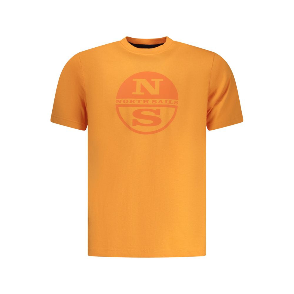 Activewear T-Shirt by North Sails for men in cotton orange & print features a versatile silhouette, showcasing a versatile and detailed with high-performance for a premium look.