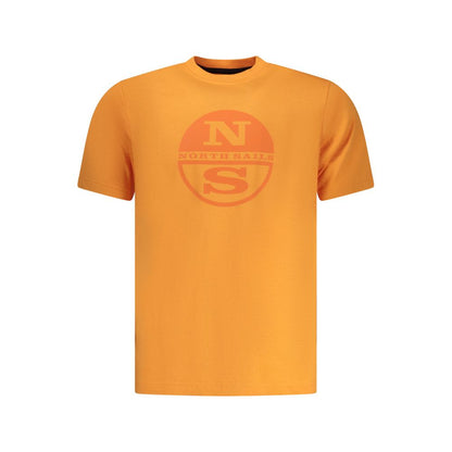 Activewear T-Shirt by North Sails for men in cotton orange & print features a versatile silhouette, showcasing a versatile and detailed with high-performance for a premium look.