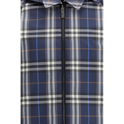 Burberry Blue Polyester Jackets And Coat