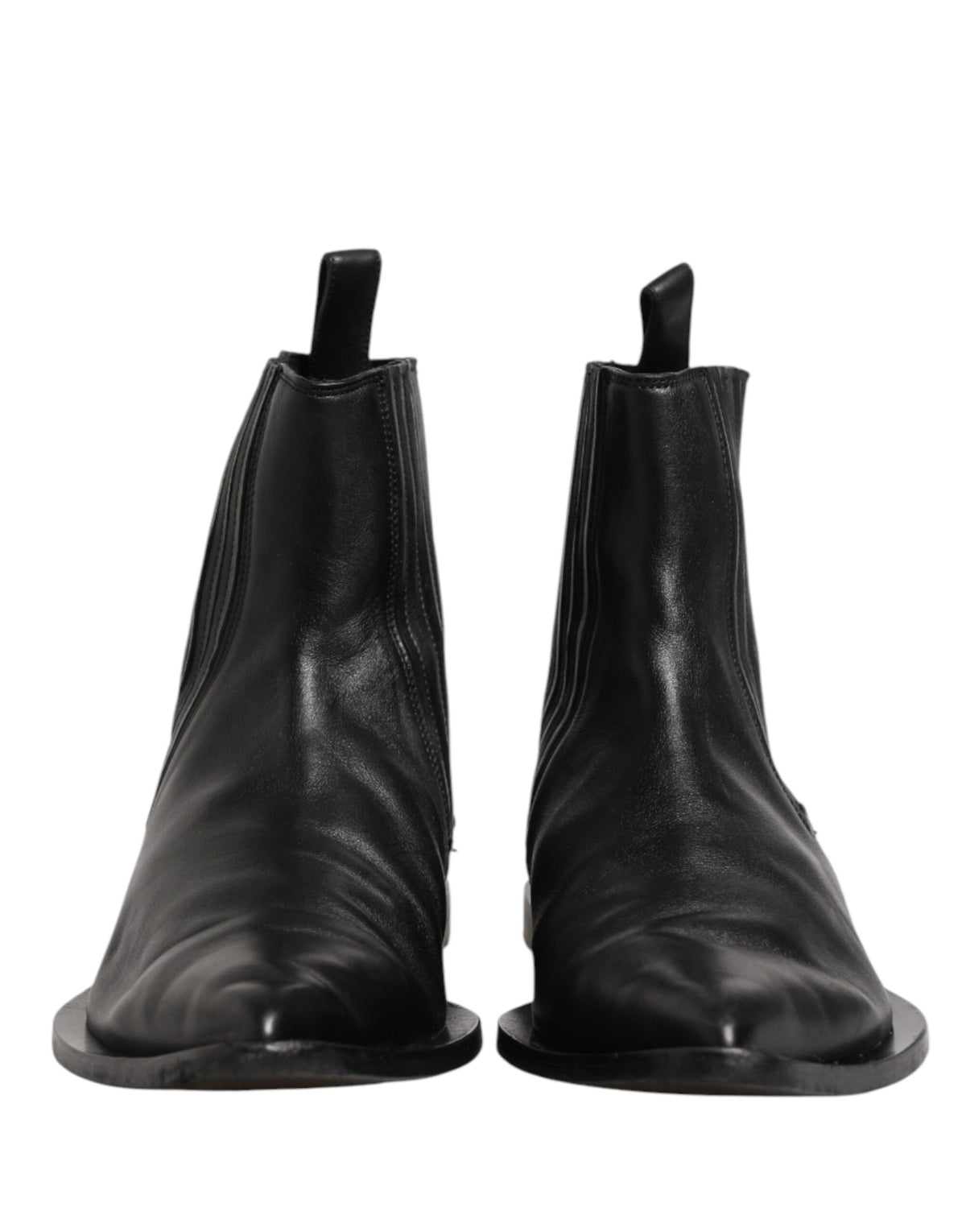 Dolce & Gabbana Men's Leather Ankle Chelsea Short Boots - Black