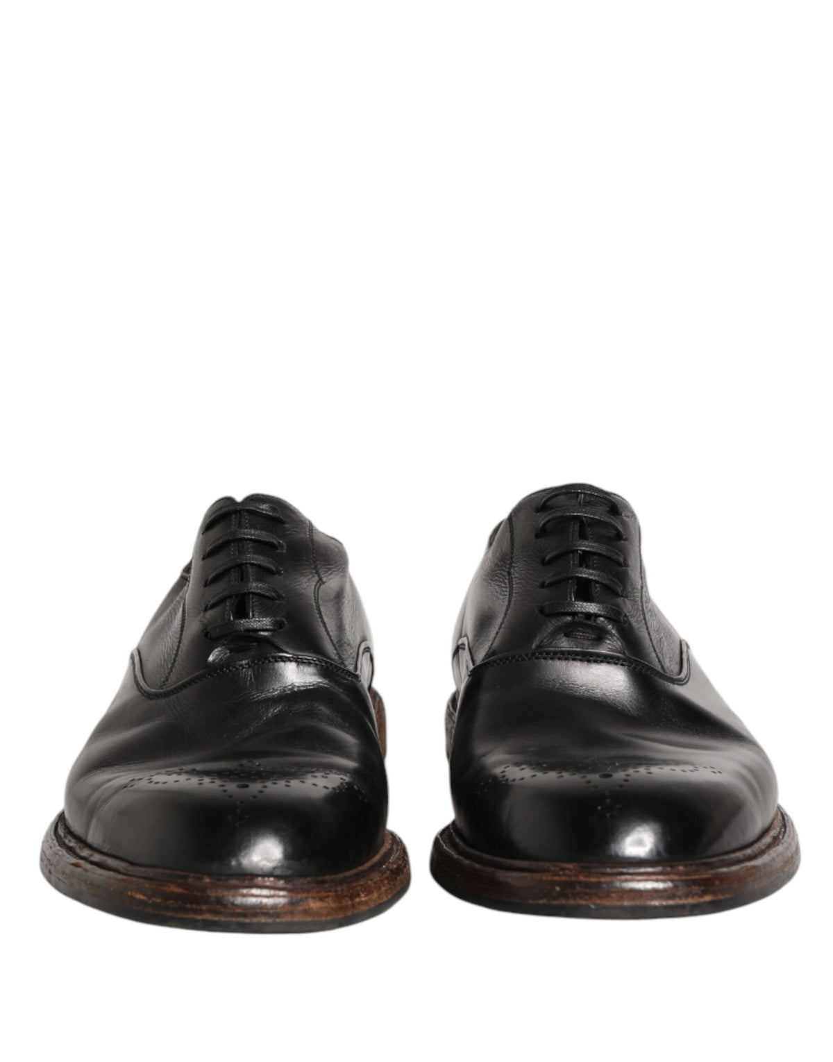 Dolce & Gabbana Men's Calfskin Leather Oxford Lace-Up Shoes - Black
