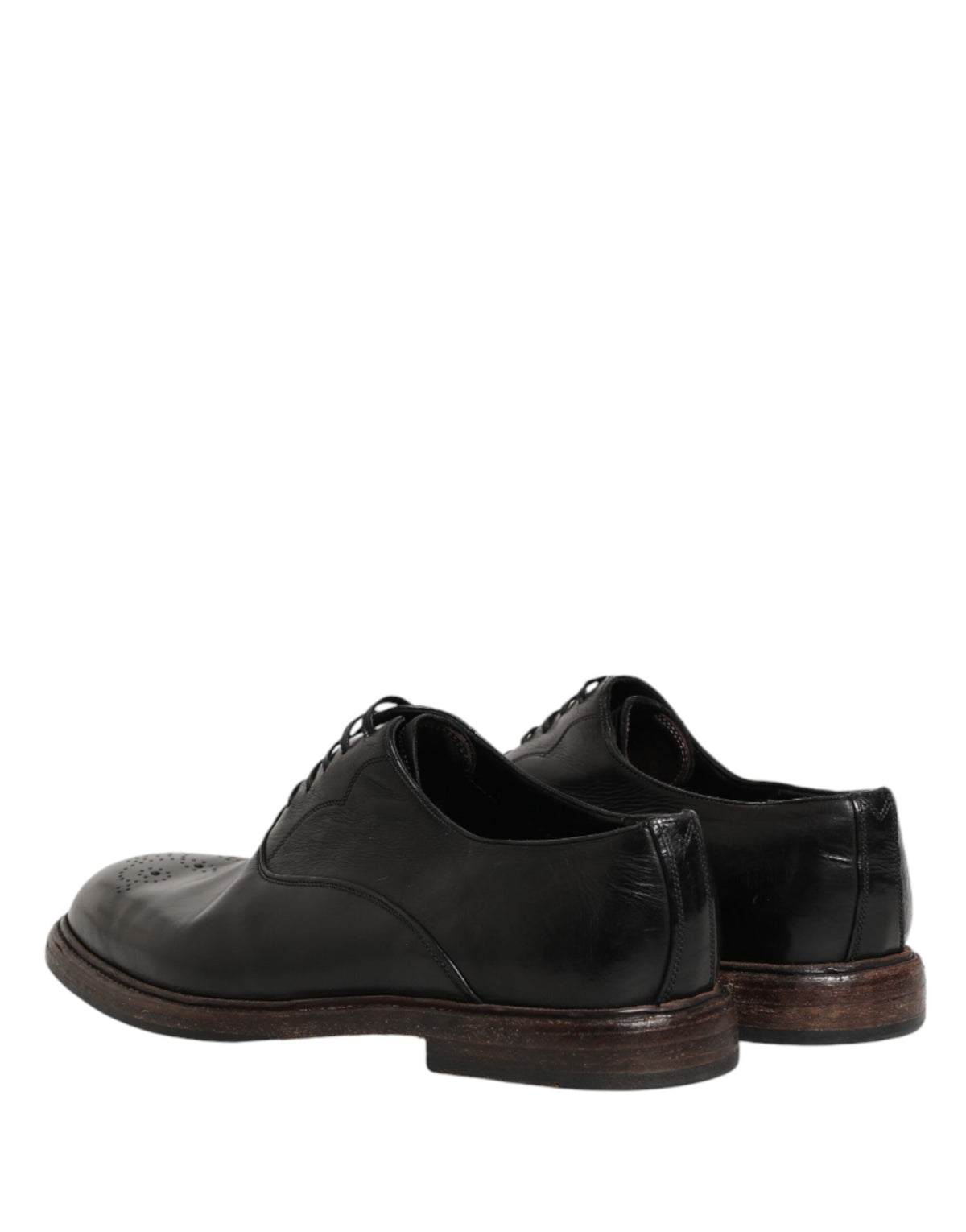 Dolce & Gabbana Men's Calfskin Leather Oxford Lace-Up Shoes - Black