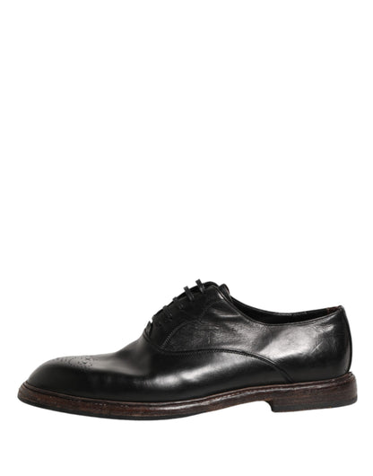 Dolce & Gabbana Men's Calfskin Leather Oxford Lace-Up Shoes - Black