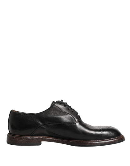 Dolce & Gabbana Men's Calfskin Leather Oxford Lace-Up Shoes - Black