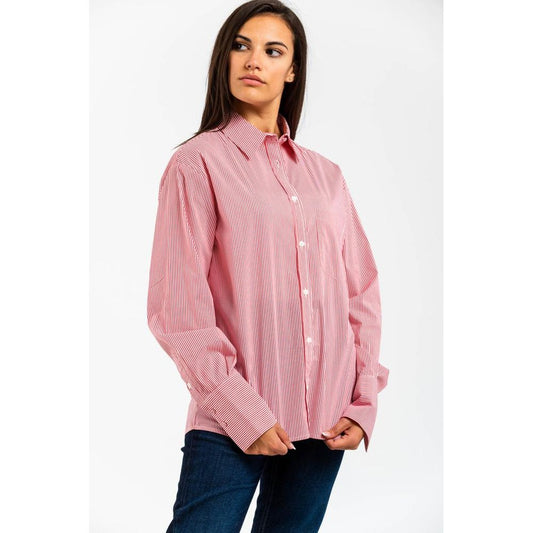Gas Red Cotton Pattern Shirt