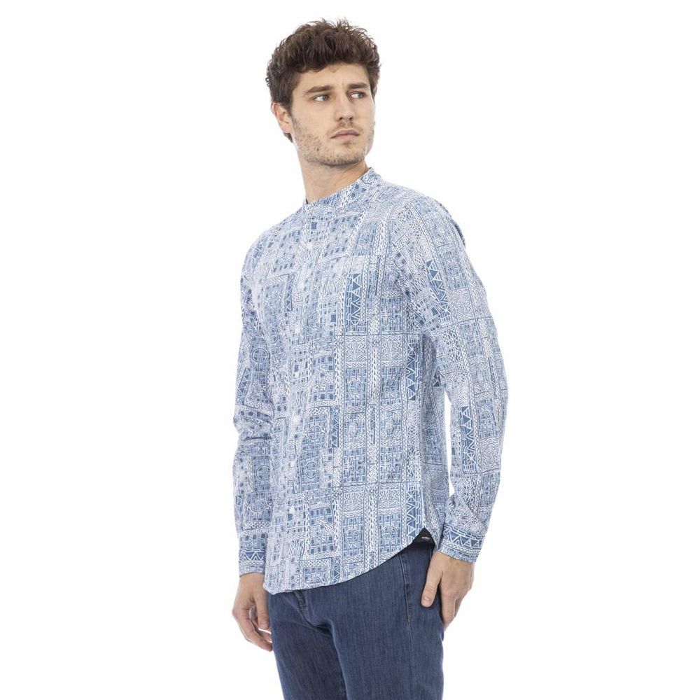 Baldinini Trend Blue Cotton Long Sleeve T-Shirt