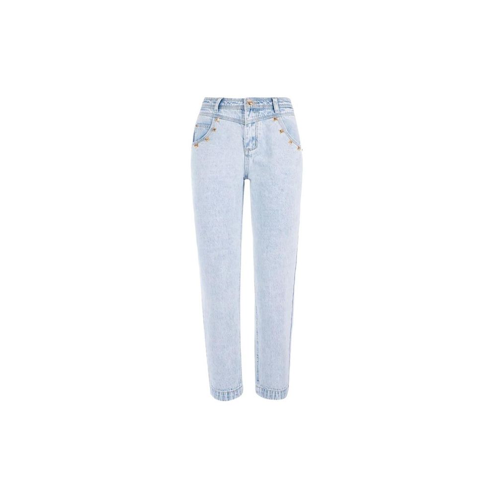 Jeans by Yes Zee for women in denim cotton light-blue features a refined silhouette with a refined boyfriend, defined by a high rise and a refined long for a refined finish.