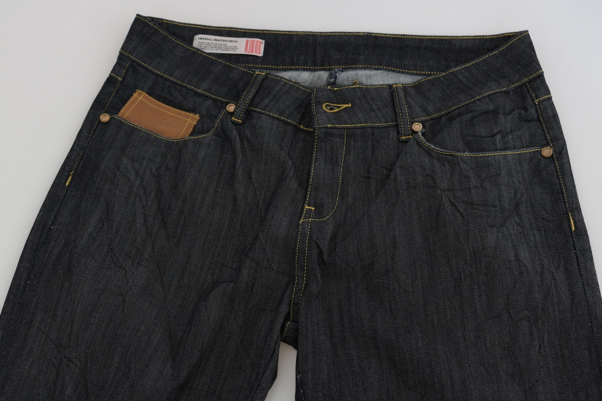 PLEIN SUD Women's Straight Cropped High Rise Stretch Denim Cotton Jeans - Blue