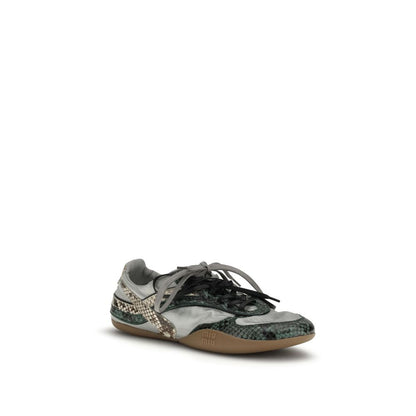 Miu Miu Women's Athletic Python Leather Sneakers - Animal Gray Print