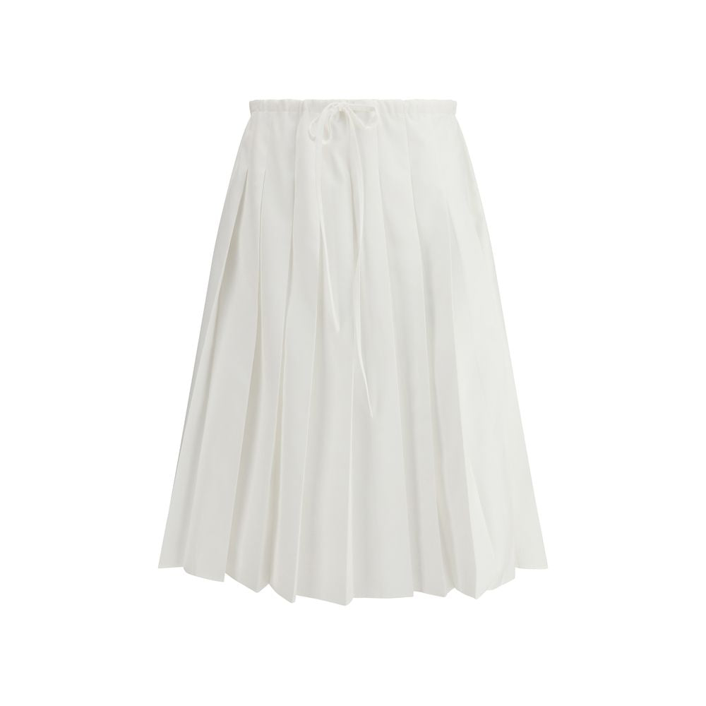 Prada White Cotton Long Skirt
