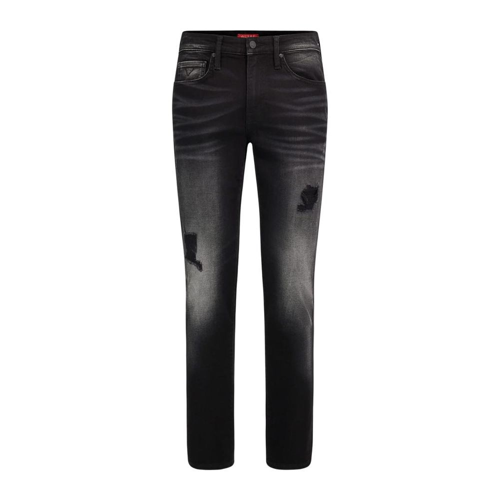 Guess Black Cotton Slim Fit Jeans