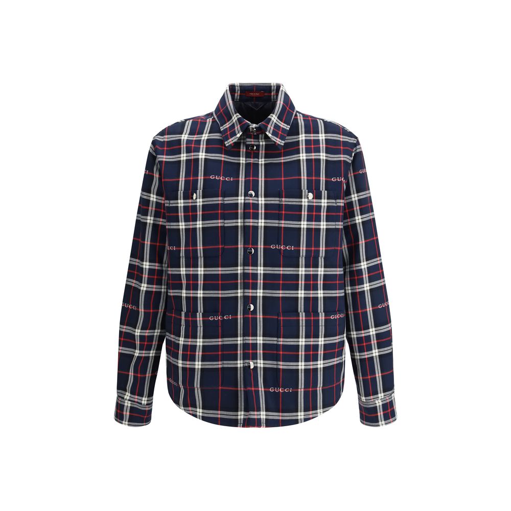 Gucci Blue Cotton Jackets And Coat