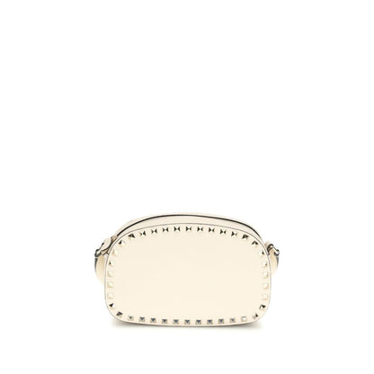 Valentino Garavani Cream Calf Leather Bos Taurus Shoulder Bag