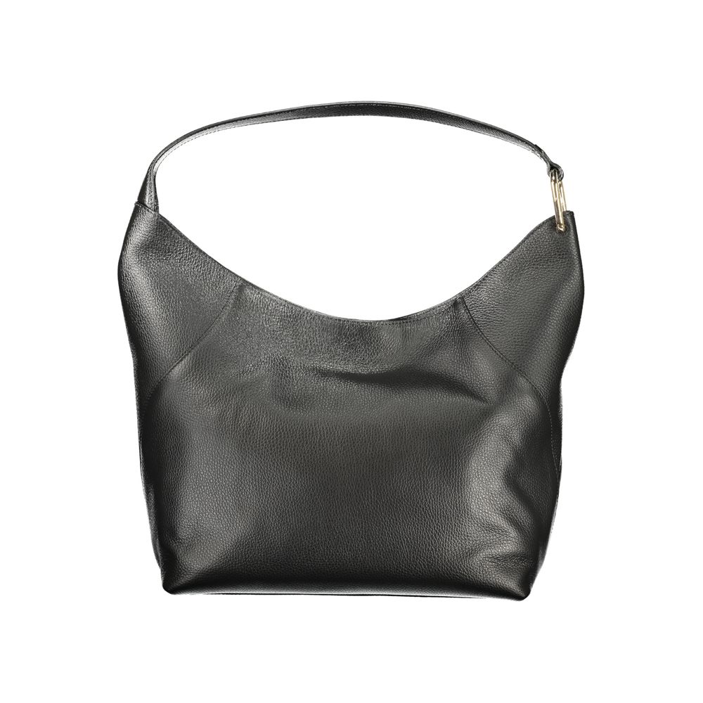 This Shoulder Handbag by Furla for women in leather and black & signature presents a sculptural silhouette featuring a secure magnetic, ample internal-pockets, and versatile shoulder-strap for a sculptural finish.