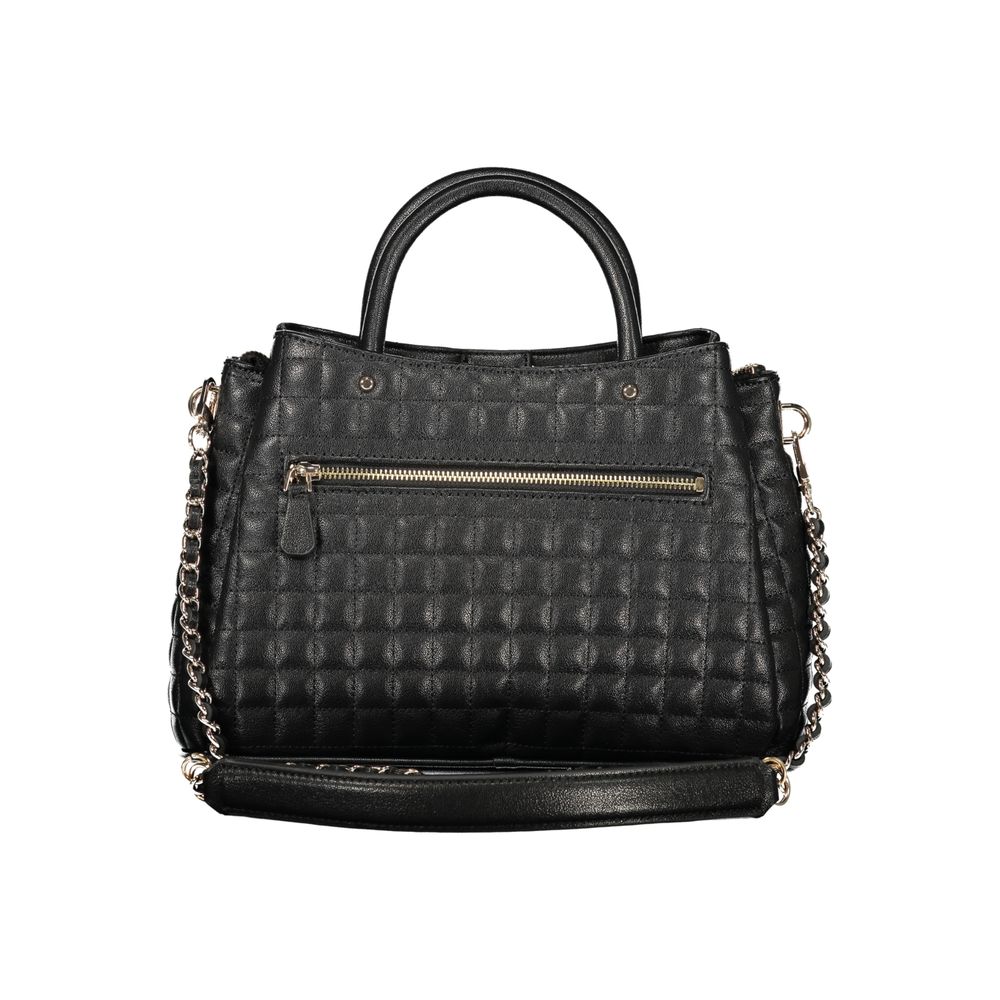 Tote Handbag by Guess Jeans for women in polyurethane black presents a ornamental silhouette, showcasing a secure snap & zipper, ample built-in-compartments, external-pockets & internal-pockets, and versatile shoulder-strap, handle, adjustable-strap & detachable-strap for a ornamental finish.