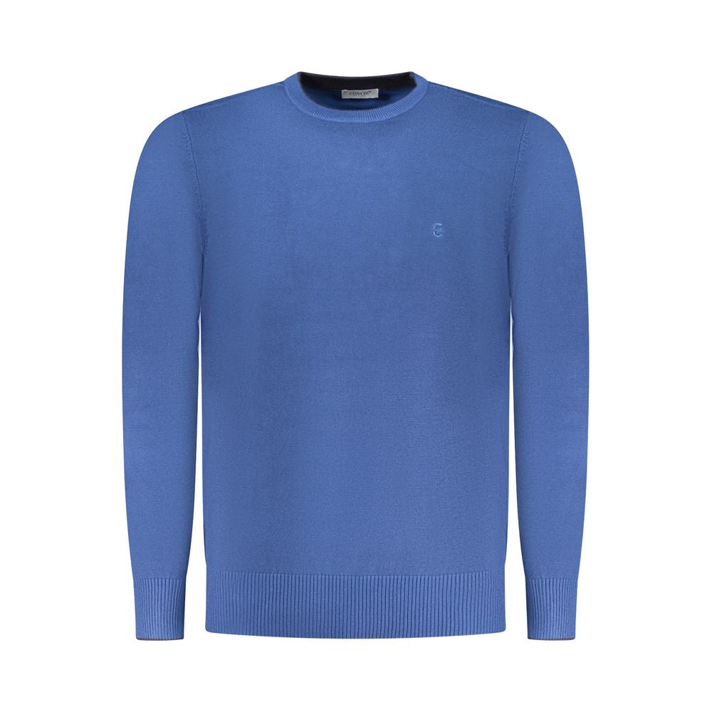 Coveri Moving Men's Crew Neck Nylon & Viscose Sweatshirt - Blue