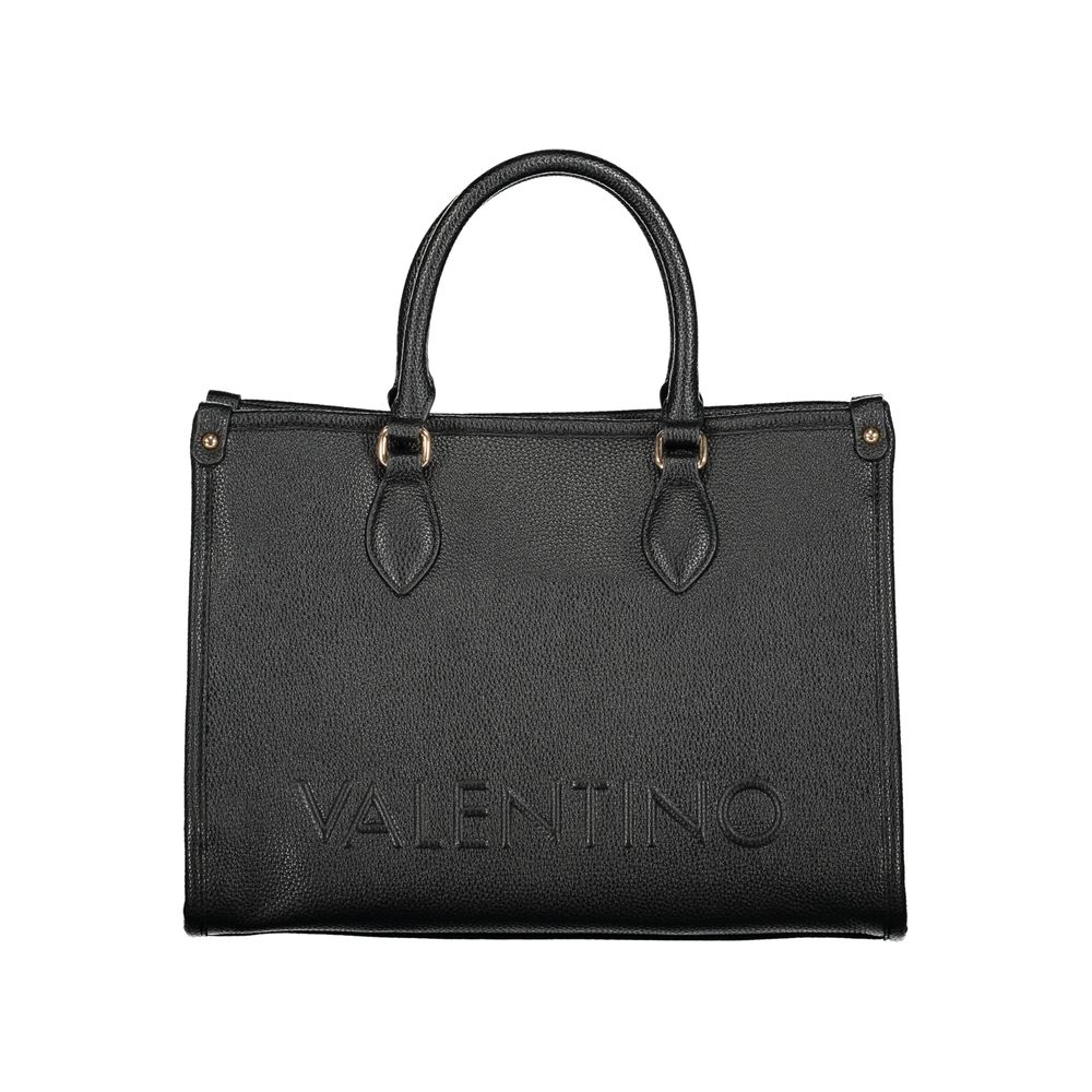 Handbag by Mario Valentino for women in polyurethane black presents a ornamental silhouette, showcasing a secure zipper, ample , and versatile shoulder-strap, handle, adjustable-strap & detachable-strap for a ornamental finish.