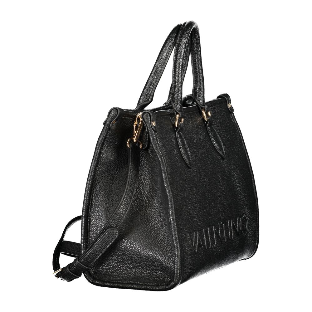 Handbag by Mario Valentino for women in polyurethane black presents a ornamental silhouette, showcasing a secure zipper, ample , and versatile shoulder-strap, handle, adjustable-strap & detachable-strap for a ornamental finish.