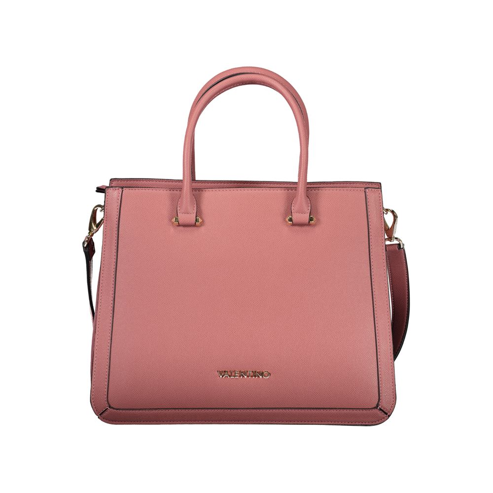 Handbag by Mario Valentino for women in polyurethane pink & signature features a signature silhouette, showcasing a secure zipper and signature internal-pockets with versatile shoulder-strap, adjustable-strap & handle for a sophisticated look.