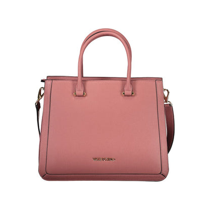 Handbag by Mario Valentino for women in polyurethane pink & signature features a signature silhouette, showcasing a secure zipper and signature internal-pockets with versatile shoulder-strap, adjustable-strap & handle for a sophisticated look.