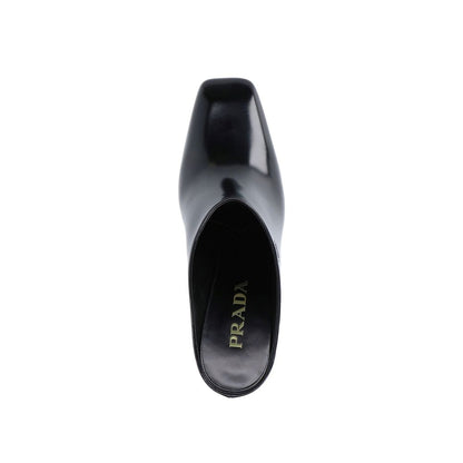Prada Black Calfskin Mules