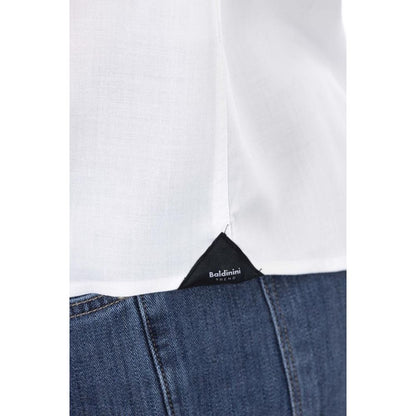 Baldinini Trend White Cotton Long Sleeve T-Shirt