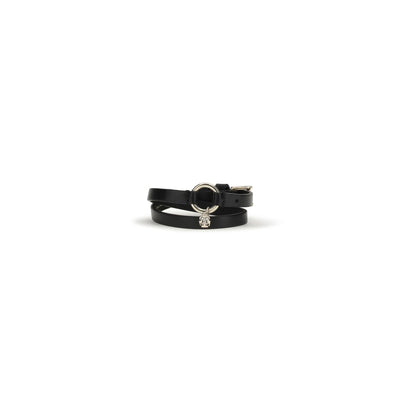 Alexander McQueen Black Calf Leather Bos Taurus Bracelet