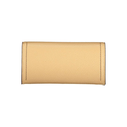 Cardholder Wallet by Mario Valentino for women in polyurethane beige & signature presents a streamlined silhouette, showcasing the sophisticated design of the Polyurethane Cardholder Wallet collection with functional card-organization coin-purse.