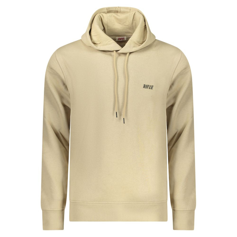 Hooded Sweatshirt Hoodie by Rifle for men in cotton polyester beige & print features an luminous silhouette, showcasing a sophisticated hooded neckline and for a truly luminous look.