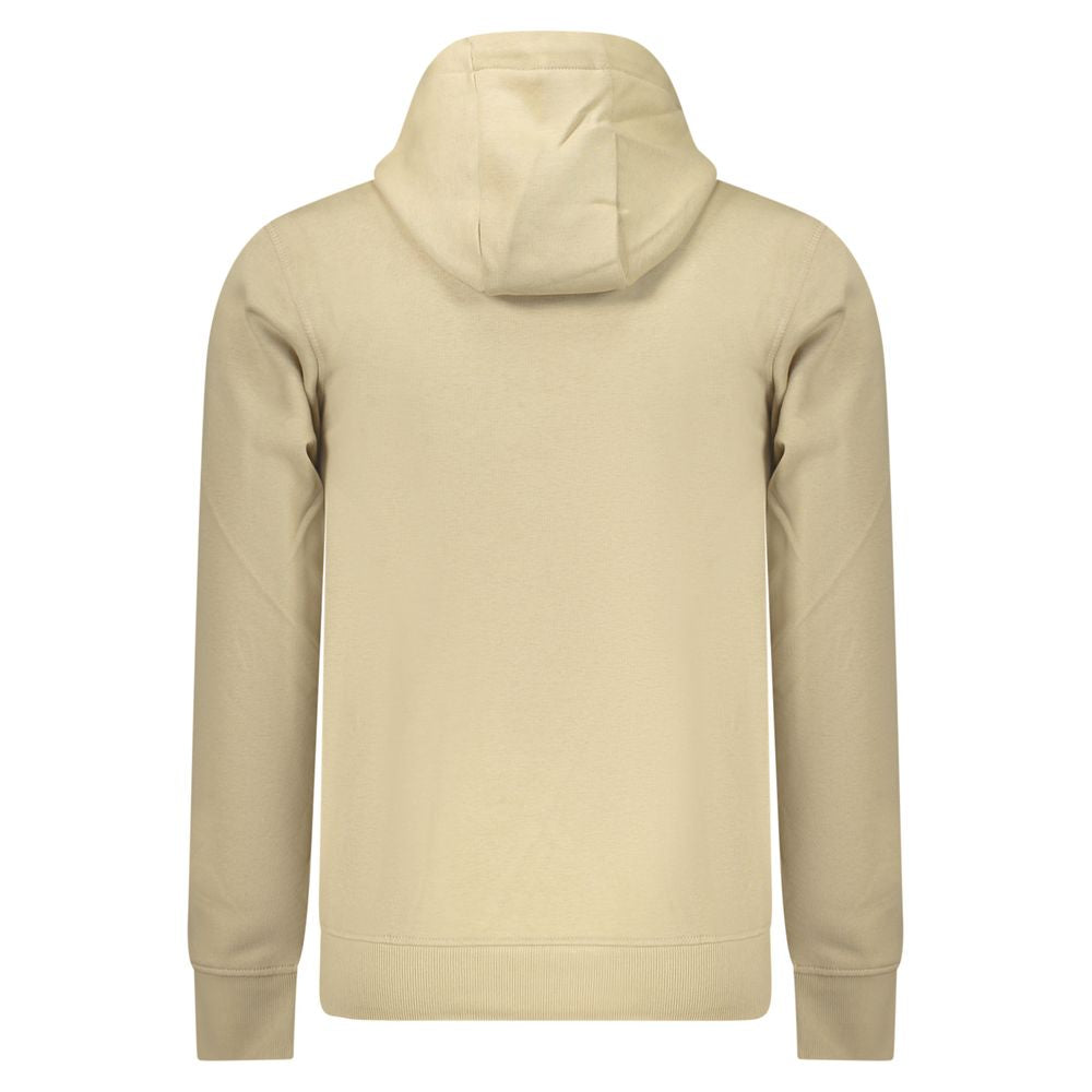 Hooded Sweatshirt Hoodie by Rifle for men in cotton polyester beige & print showcases a city-ready silhouette, artfully detailed with a signature and for a city-ready finish.
