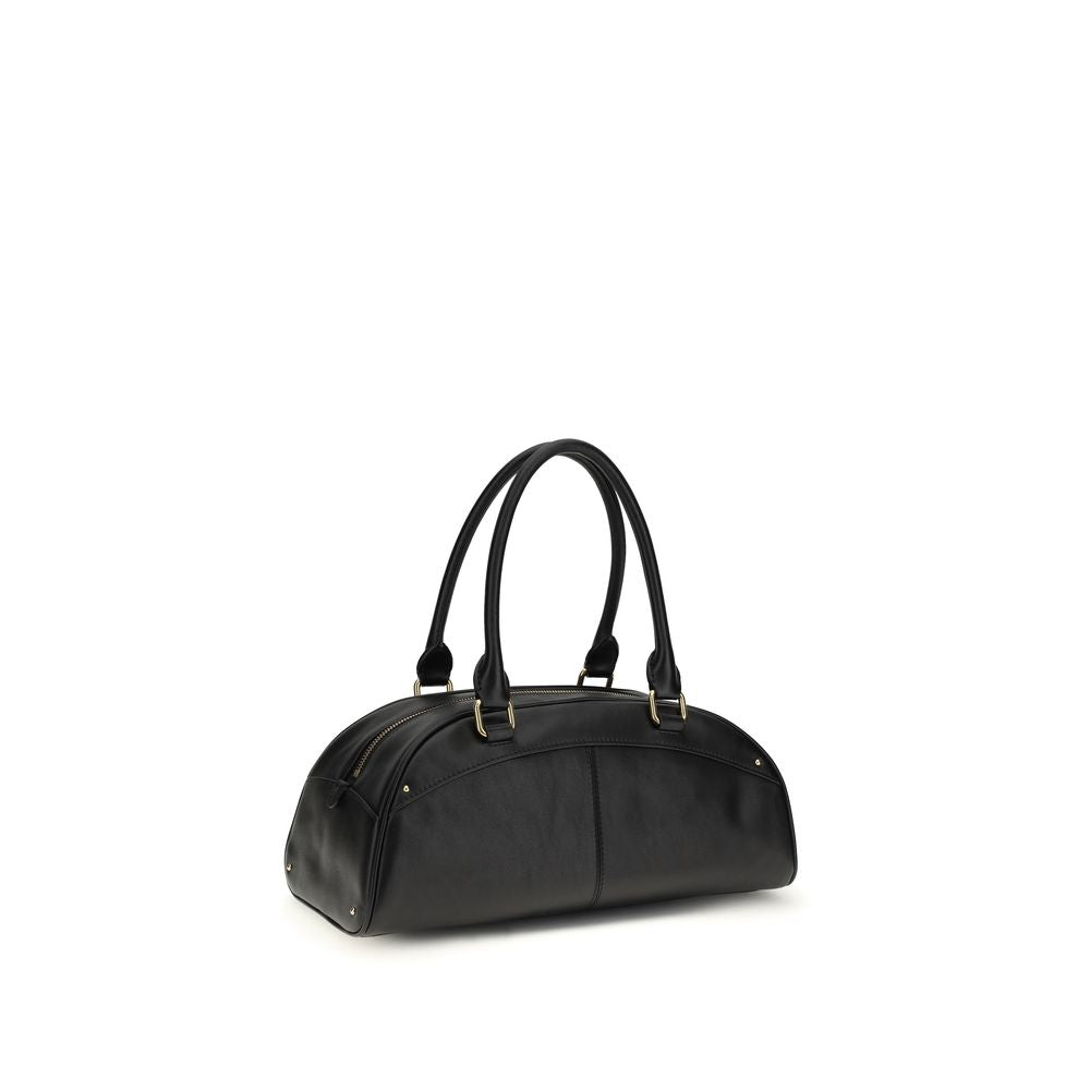 Large Shoulder Bowling Bag by Chloé for women in bos taurus calfskin leather black features a statuesque silhouette, showcasing a secure zipper and statuesque with versatile shoulder-strap & handle for a statuesque finish.