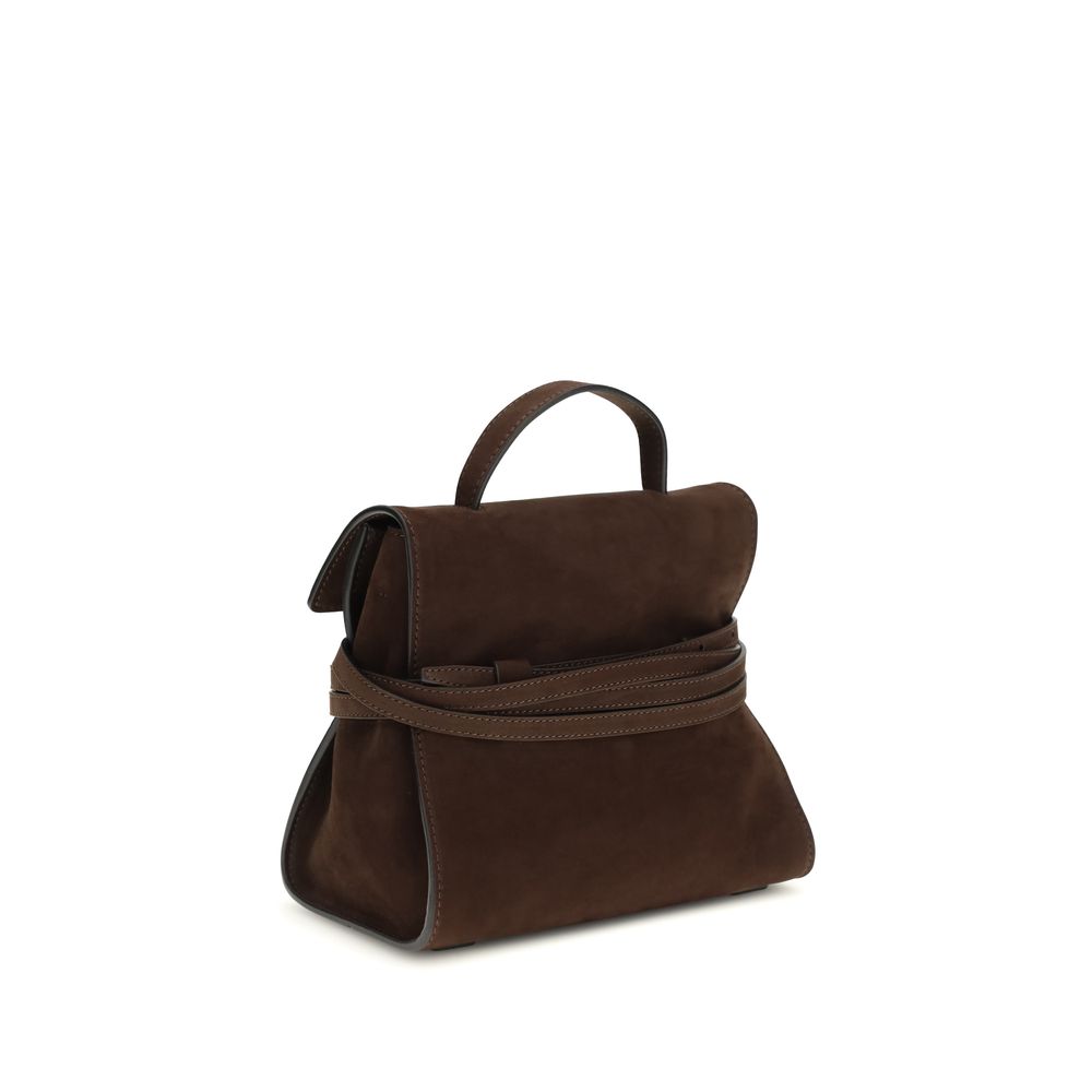 Moschino Brown Calf Leather Bos Taurus Handbag