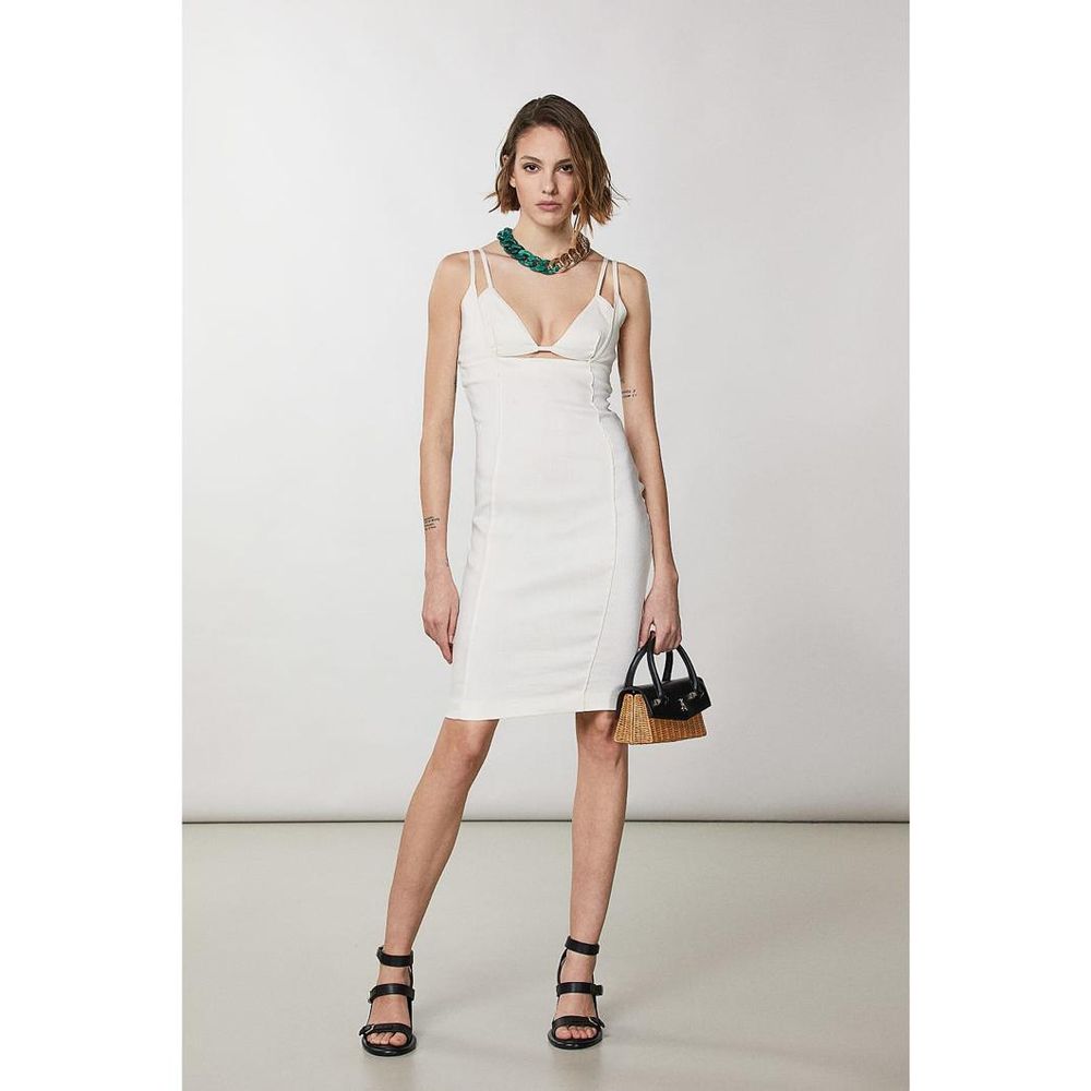 Patrizia Pepe Women's Sleeveless Linen & Nylon Midi Dress - White