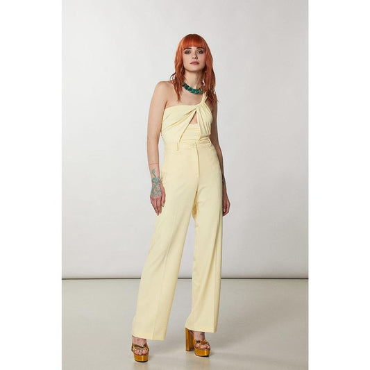 Tank Top by Patrizia Pepe for women in stretch nylon & acetate yellow showcases a perennial silhouette, artfully detailed with a sleeveless design and a perennial .