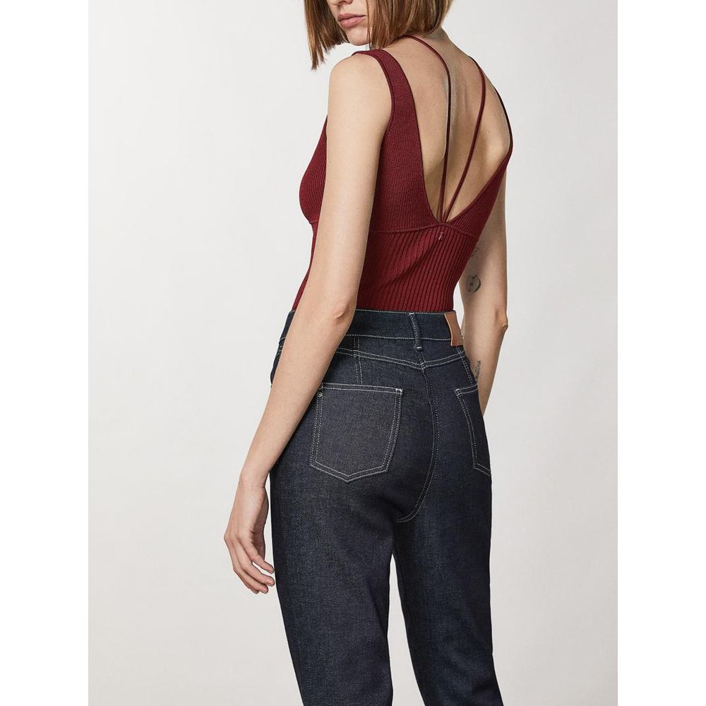 Patrizia Pepe Red Viscose Sleeveles T-Shirt