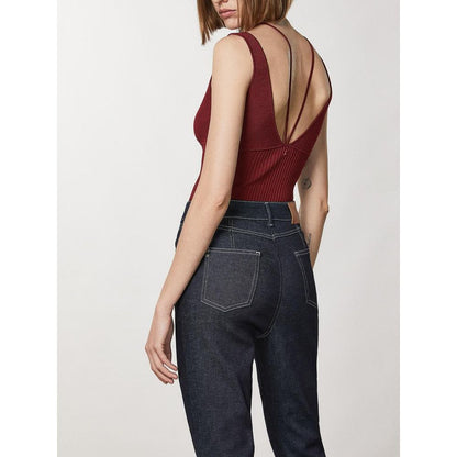 Patrizia Pepe Red Viscose Sleeveles T-Shirt