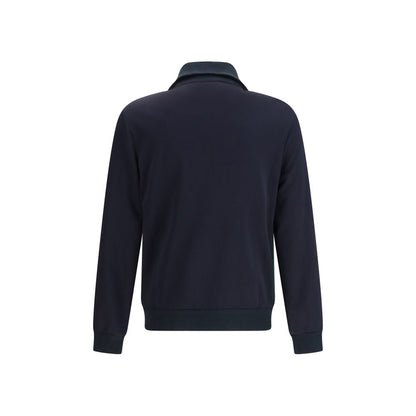 Windbreaker Jacket by Gucci for men in cotton polyester dark-blue features an stylish silhouette, showcasing a sophisticated stand-collar neckline and performance-driven pockets & windproof for a premium, stylish look.