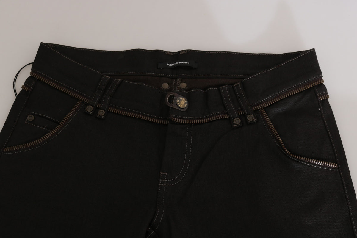 John Galliano Women's Skinny Mid Rise Stretch Denim Cotton & Nylon Jeans - Black