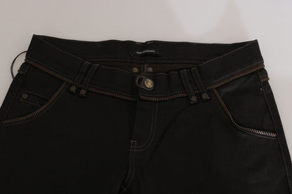 John Galliano Women's Skinny Mid Rise Stretch Denim Cotton & Nylon Jeans - Black